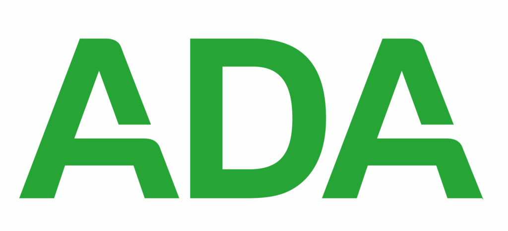 Logo for the American Dental Association, the leading national organization promoting excellence in oral health and dental care.