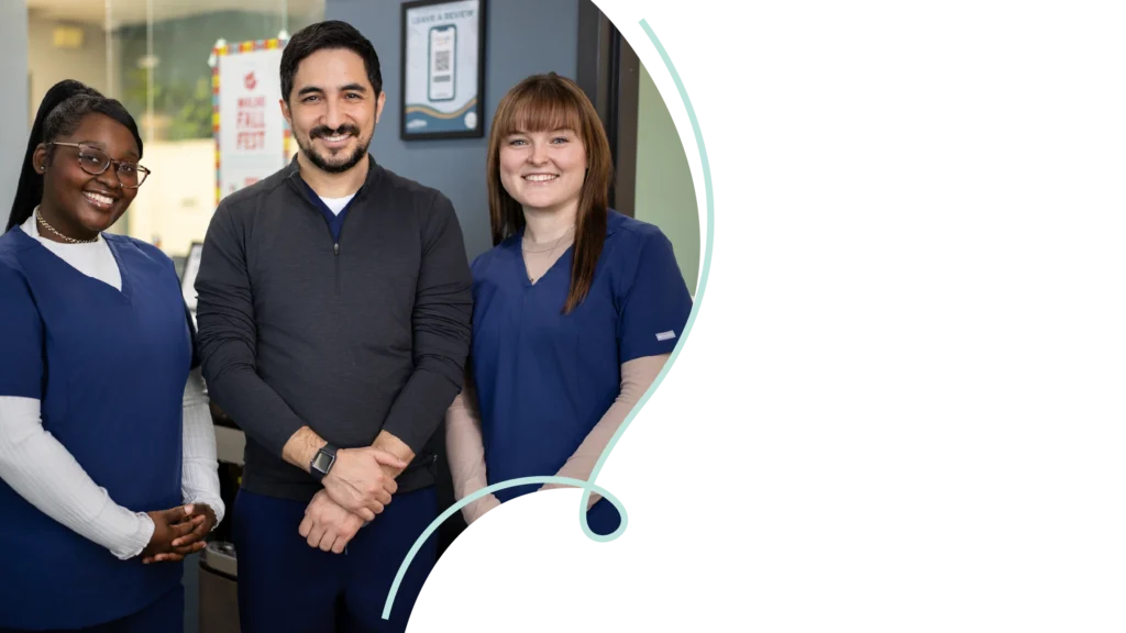 Friendly Southtown Family Dental team members smiling together at the Kansas City office.